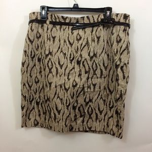 Apt 9 animal print straight skirt with belt, Sz 16